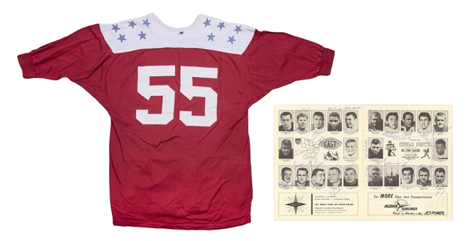1960 Maxie Baughan Game Used Hula Bowl Jersey With Related Documents, Mementos & Multi Signed Program (Beckett)